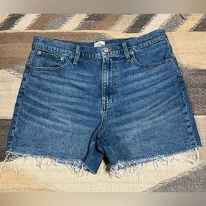 J.CREW Women's Hi Rise Stretch Denim Blue Jean Shorts Cut-Off 5 Pocket Design